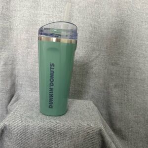 Dunkin' Donuts Green Tumbler with Straw